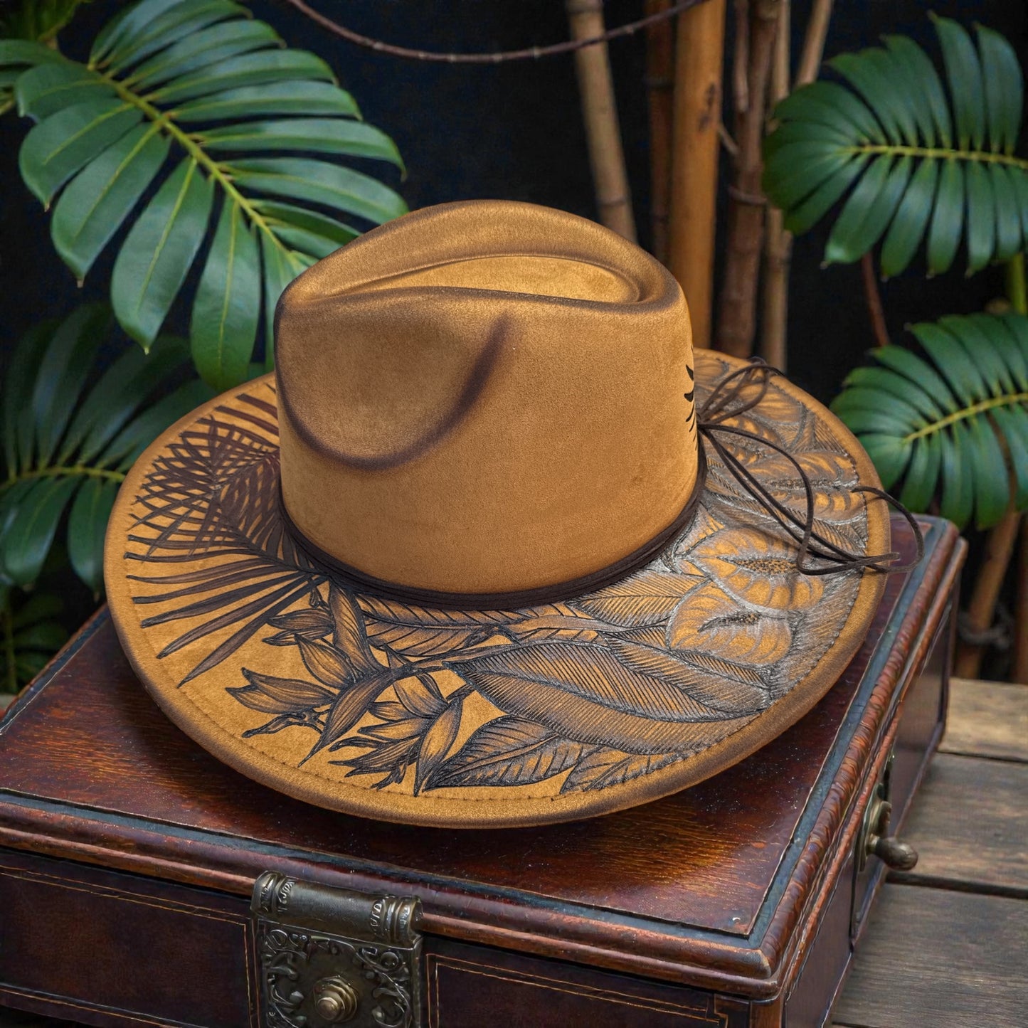 Up Country- Burned Wide Brim Fedora
