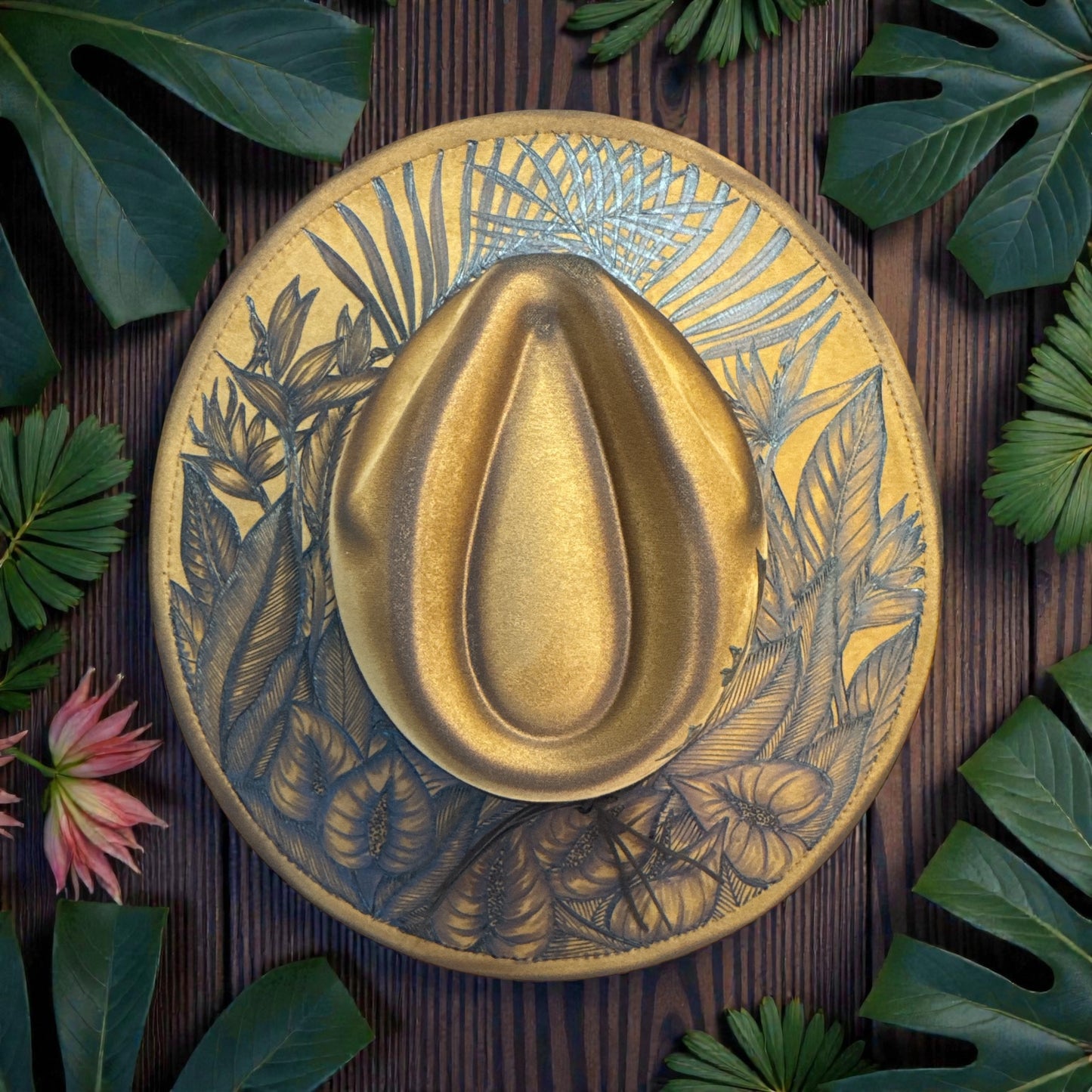 Up Country- Burned Wide Brim Fedora