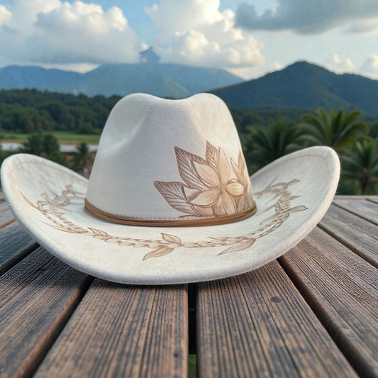 Mauka - Burned Cowboy Style Suede Hat