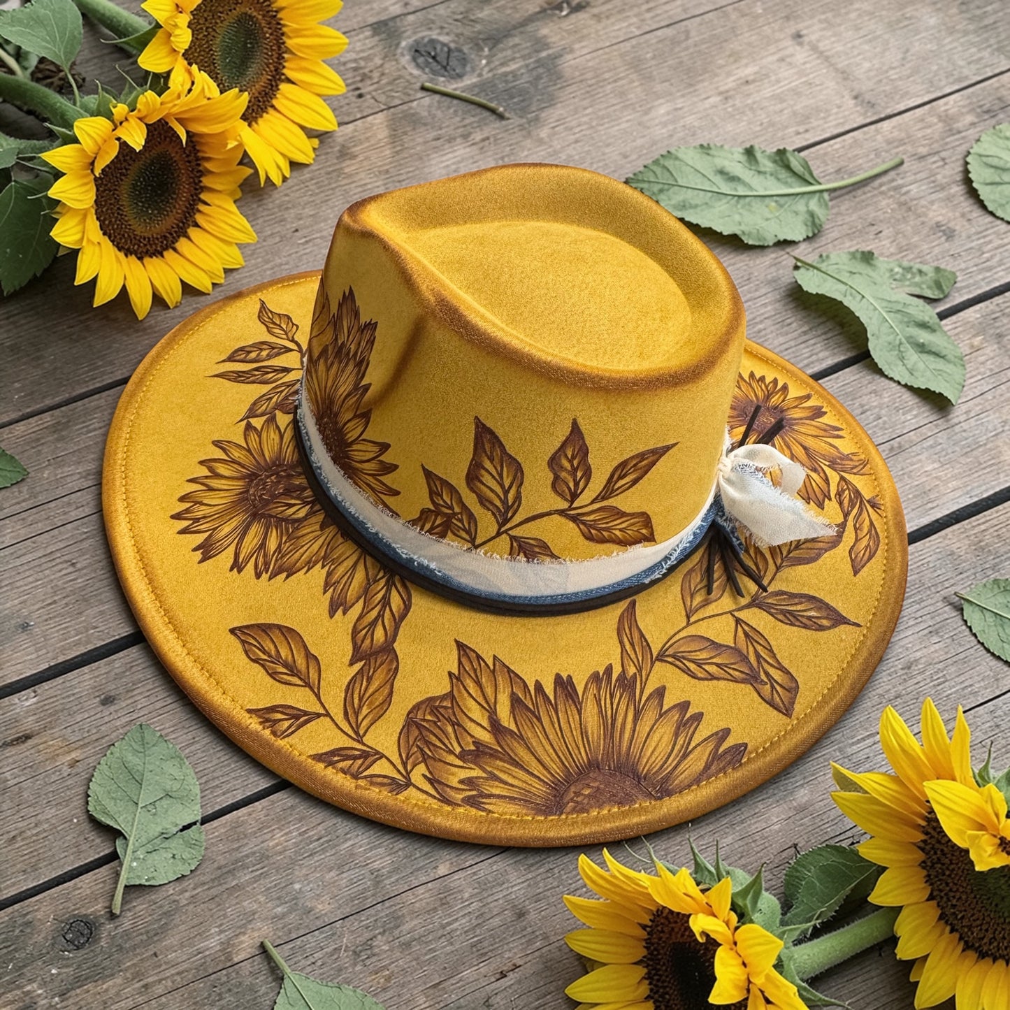 Willowleaf- Burned Wide Brim Rancher