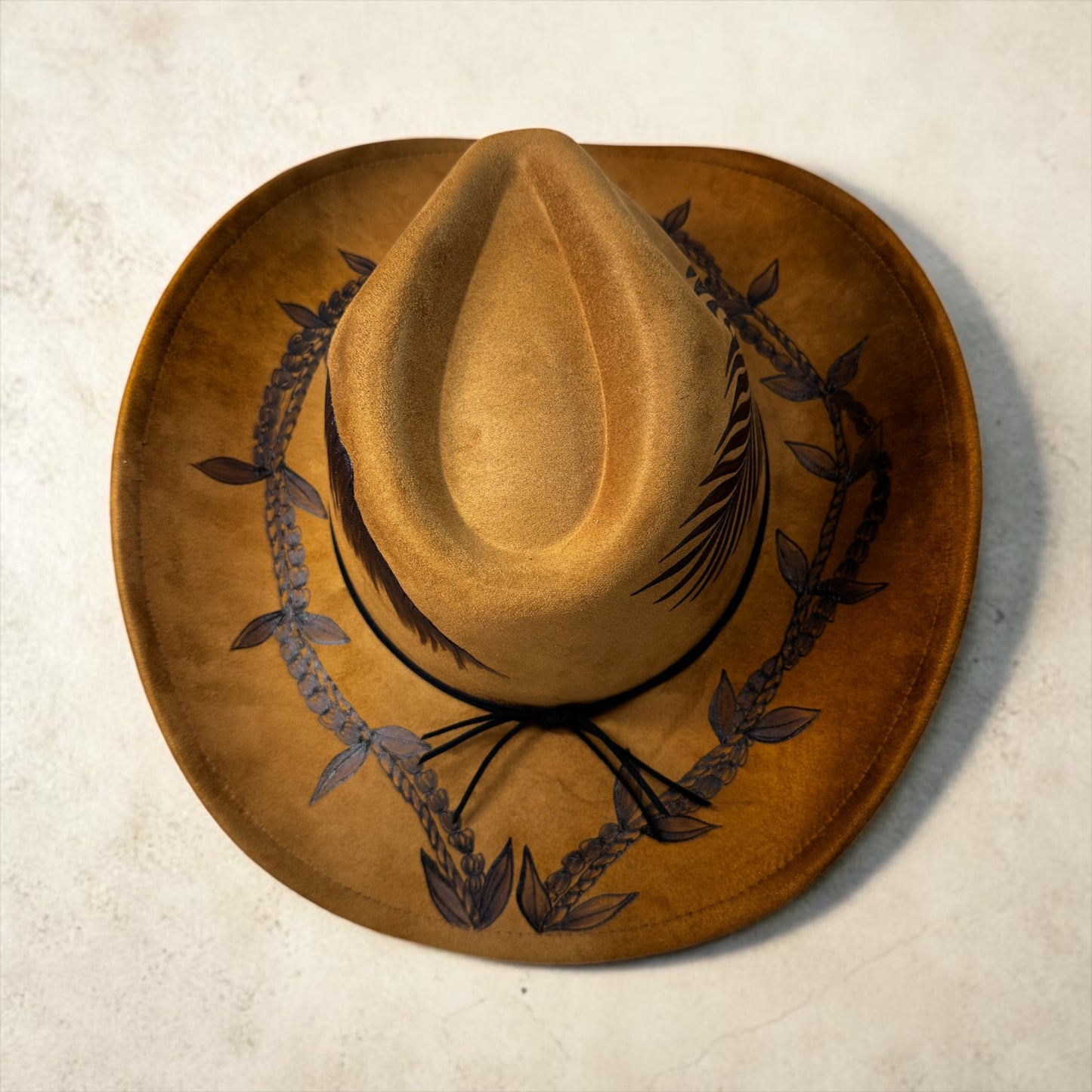 Mauka - Burned Cowboy Style Suede Hat
