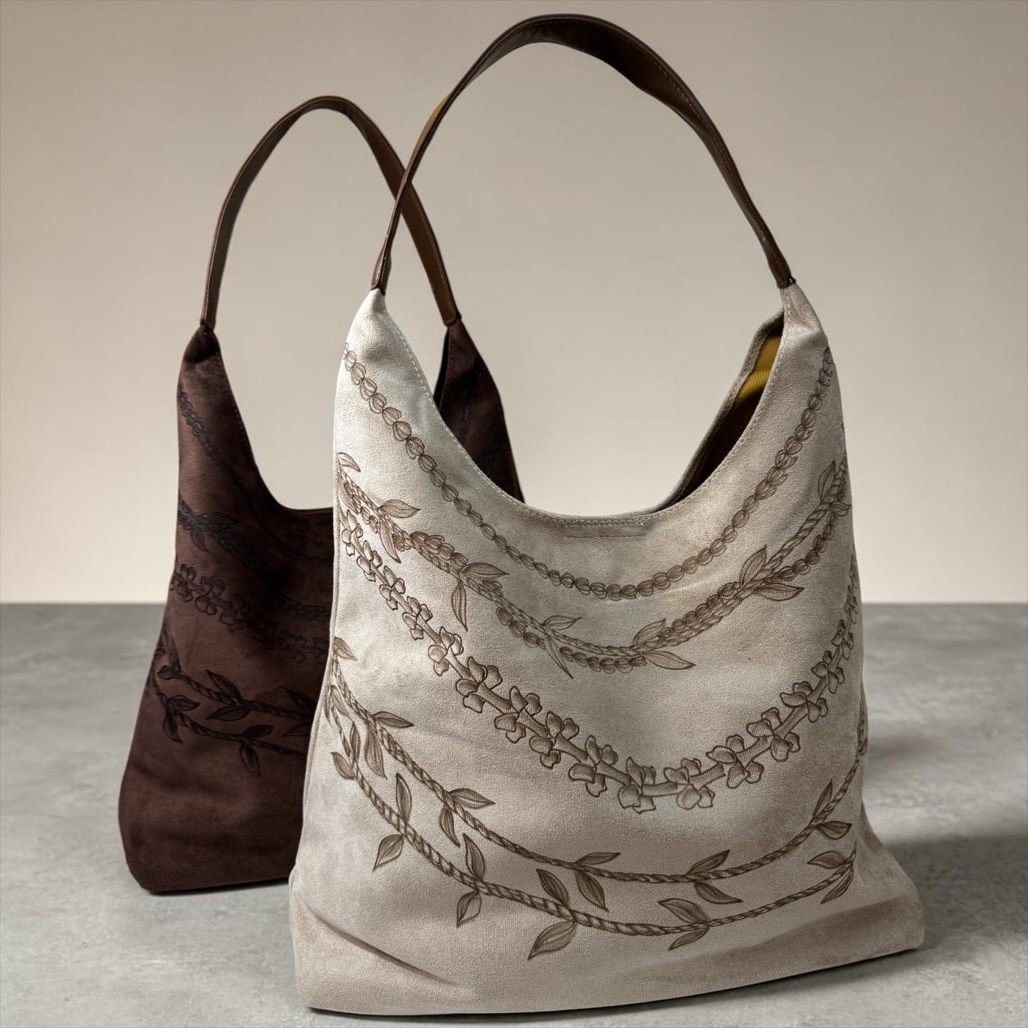 Burned Suede Hobo Bag