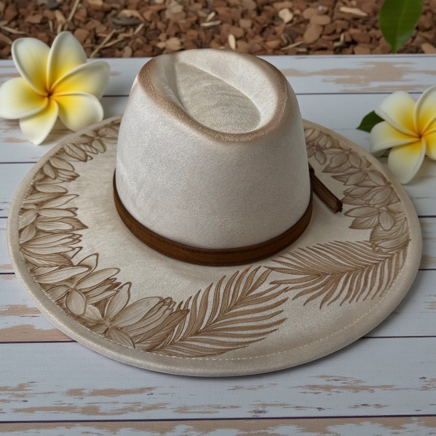 Pua Melody - Burned Wide Brim Hat