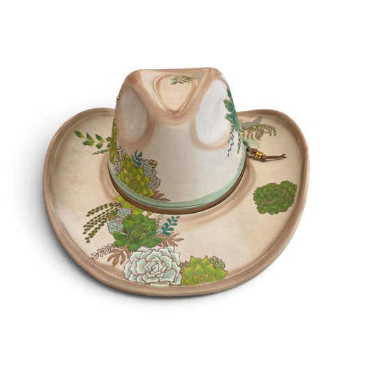 Lucky Stars - Burned & Painted Cowboy Hat